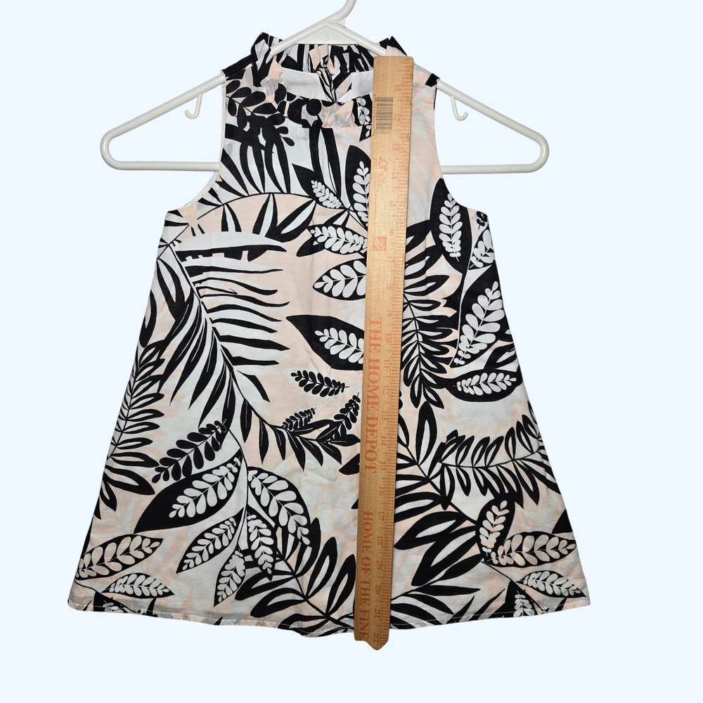 Janie and Jack Dress Lot of 2 Girls Size 4 Black White Green Tropical Leaf - Picture 5 of 10